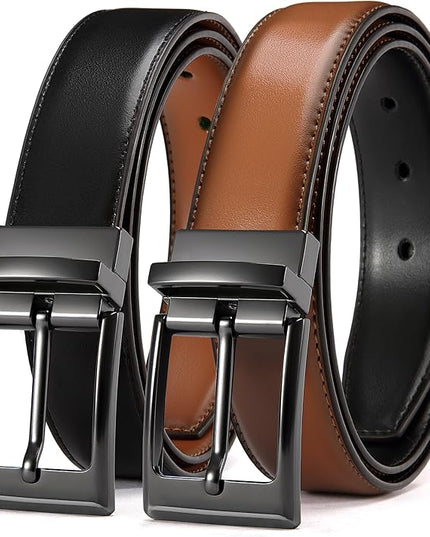 CHAOREN Reversible Belt Men 1 Piece - 1.25" Leather Dress Belt - Trim to Fit for Elegant Style