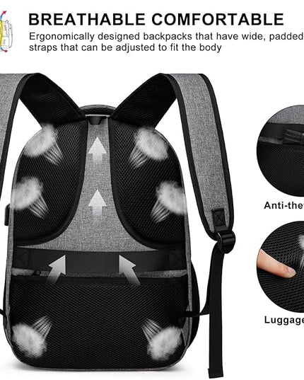 School Backpack for Teen Boys & College Students - 17.3 Inch Padded Laptop Compartment Bookbag | Water Resistant Anti-Theft High School College Computer Backpack