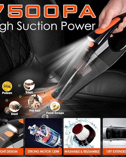 Viewsun 20PCS Car Cleaning Kit, Car Interior Detailing Kit with High Power Handheld Vacuum, Auto Detailing Drill Brush Set, Cleaning Gel, Complete Car Wash Kit Supplies for Deep Cleaning