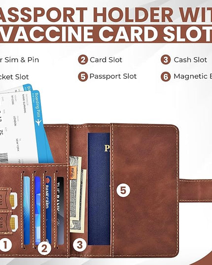 Passport Holder for Travel Essentials, Passport Wallet Cover Case for Travel Must Haves Accessories,Passport Book Holders for Women and Men