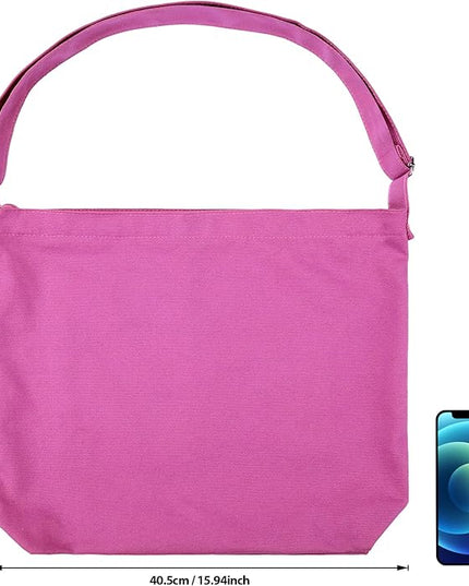 Women's blank large Size Canvas Crossbody Tote Handbags Shoulder Bag
