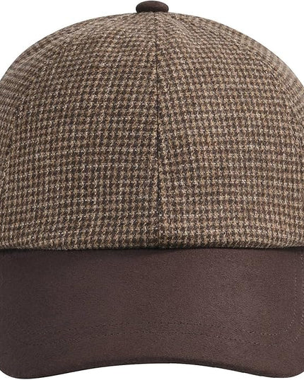 BOTVELA Wool Baseball Cap for Men Adjustable Unstructured Tweed Hat