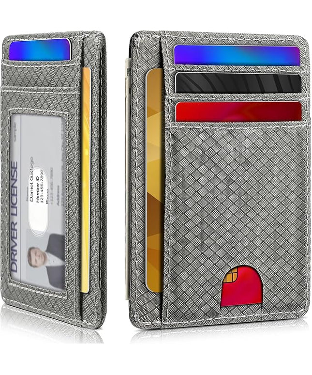Artpaxy Slim Wallet for Men & Women, Minimalist Front Pocket Card Holder for Travel, RFID Blocking, Water Resistant Nylon Wallet for ID & Cash & Credit Card