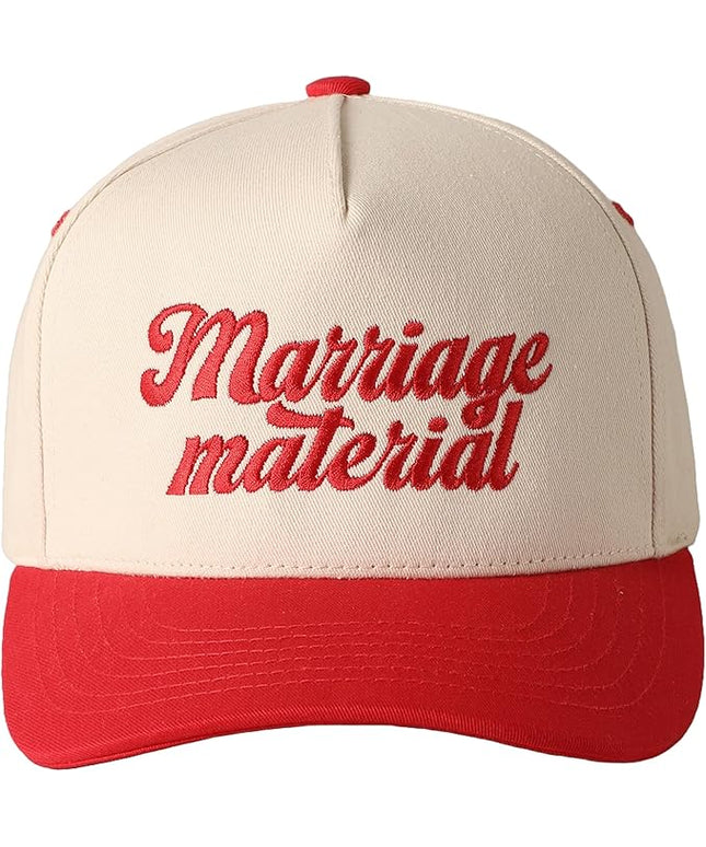 MIRMARU Two-Tone Vintage Canvas Trucker Hats for Men & Women, Adjustable Size Baseball Caps with Trendy Embroidered Design