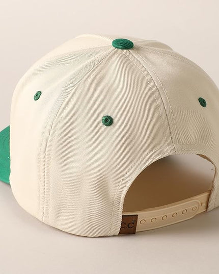 MIRMARU Two-Tone Vintage Canvas Trucker Hats for Men & Women, Adjustable Size Baseball Caps with Trendy Embroidered Design