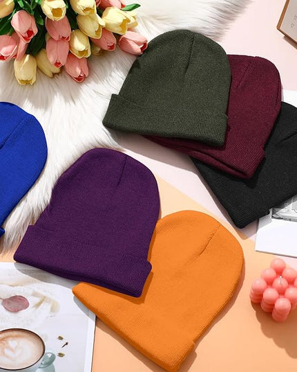 Winter Beanie Hats Bulk for Men Women Beanie Cap for Donation Cozy Knitted Cuffed Skull Cap Gift Soft Ski Hat