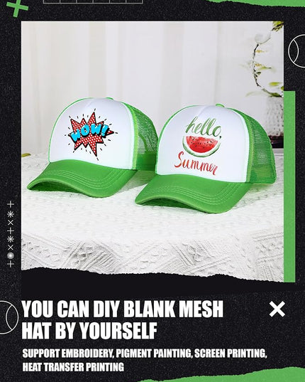10 Pcs Sublimation Blank Trucker Hats Bulk Mesh Baseball Cap Polyester Mesh Trucker Hat for Men and Women