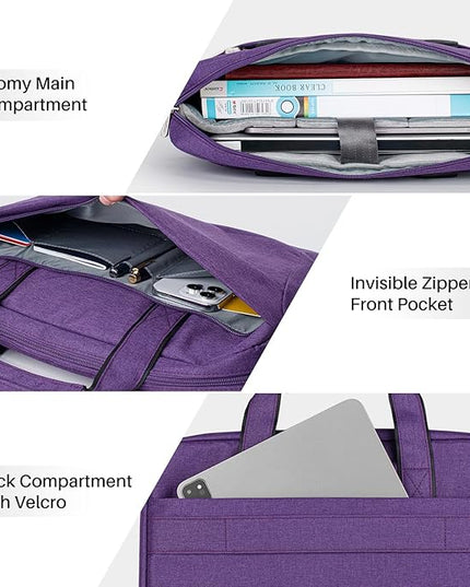 15.6 16 Inch Laptop Shoulder Bag for Men Women,Waterproof Computer Carrying Case Messenger Bag with Strap,Laptop Briefcase for 14-15-16 In MacBook/Chromebook/Notebook Hp Dell Acer Asus,Purple