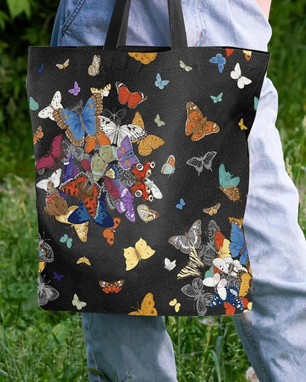 AUSVKAI Canvas Tote Bag Aesthetic for Women, Cute Reusable Cloth Cotton Bags for College Shopping Beach Grocery Trendy Gifts
