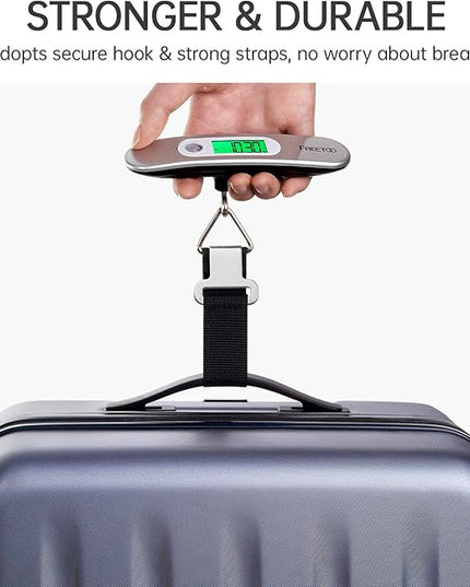 FREETOO Luggage Scale Portable Digital Hanging Scale for Travel, Suitcase Weight Scale with Superior Piano Lacquer 110 Lb/ 50Kg Capacity, Battery Included