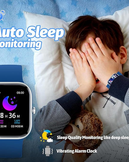 Smart Watch for Kids Fitness Tracker No Phone/APP Needed,19 Sport Mode,1.5" DIY Dial,IP68 Waterproof,Sleep Monitor,Pedometers,Heart Rate,Great Birthday Gift for Boys Girls Teens 6-14 Year Olds (Blue)