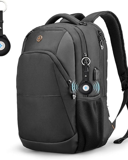 Swissdigital Design Adult Laptop Backpack, College Laptops Backpack with USB Charging Port for Men and Women Fits 16 Inch Notebook with Finder Keychain, Bluetooth Tracker, Item Locator for Keys