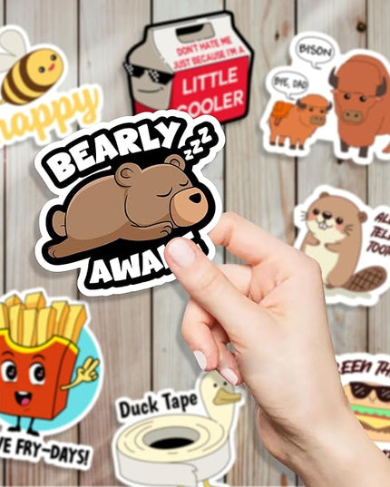 123 PCS Funny Pun Stickers for Adults, Hilarious Punny Gift for Laptop, Water Bottles, Decals for Scrapbooking Waterproof Vinyl