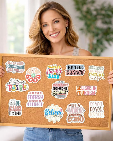 300PCS Motivational & Affirmation Stickers – for Vision Board, Positive Inspirational Decals for Water Bottles, Laptops, Planners, Journals, Scrapbooks & Teachers