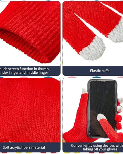 48 Pcs Bulk Winter Knit Beanies Gloves Men Women Warm Beanie Touchscreen Gloves Set Cozy Winter Accessories