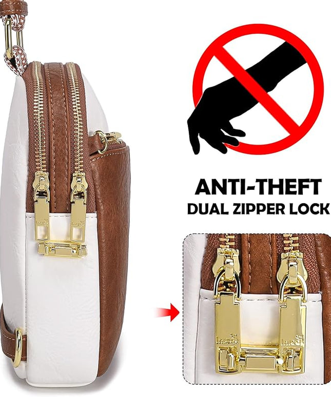INICAT RFID Blocking Sling Bag Anti Theft Crossbody Bags Women Valentine's Day Gifts Travel Purses Vegan Leather