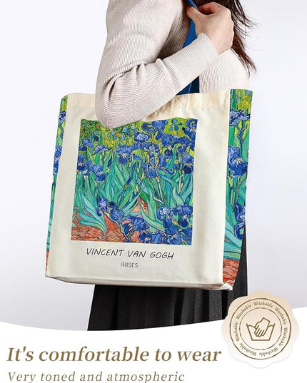 AUSVKAI Cute Canvas Tote Bag for Women, Reusable Designer Bags with Handles Pockets&Snaps for College Beach Everyday Grocery