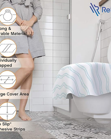 Toilet Seat Covers Disposable - 20 Pack - Waterproof, Ideal for Kids and Adults – Extra Large, Individually Wrapped for Travel, Toddlers Potty Training in Public Restrooms (Waves, 20)