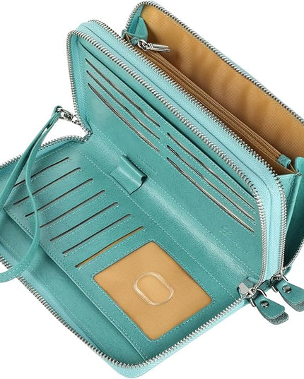 Lavemi Small Compact Women Wallet RFID Blocking Genuine Leather Bifold Purse with ID Windows