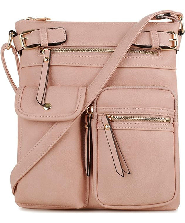 SG SUGU Katie Lightweight Medium Crossbody Bag Shoulder Bag with Multi Pocket for Women