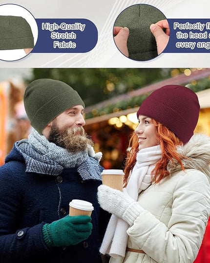 Winter Beanie Hats Bulk for Men Women Beanie Cap for Donation Cozy Knitted Cuffed Skull Cap Gift Soft Ski Hat