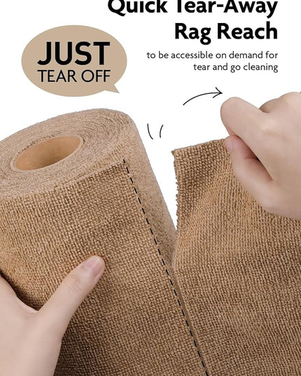Fantasticlean Microfiber Cleaning Cloth Roll -150 Pack, Tear Away Microfiber Towels, 12" x 12", Reusable, Washable, Ultra Absorbent Dishcloth for All-Around Cleaning Supplies (Tan & Beige)