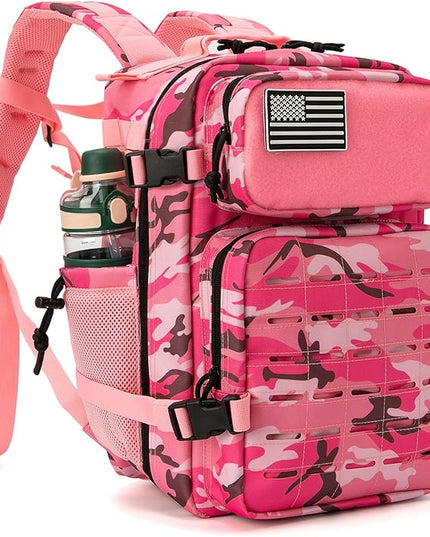 QT&QY 25L/45L Military Tactical Backpack For Men Molle Daypack 3 Day Bug Out Bag Hiking Rucksack With Bottle Holder