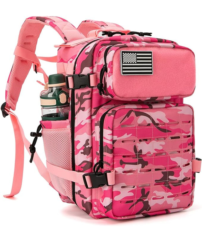 QT&QY 25L/45L Military Tactical Backpack For Men Molle Daypack 3 Day Bug Out Bag Hiking Rucksack With Bottle Holder