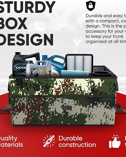 FORTEM Trunk Organizer For SUV Car Trunk Organizer, Foldable Storage, Car Accessories for Women Men, Collapsible Bag, Perfect Christmas Gifts, 600D Oxford, Non Slip Bottom, Straps, Soft Cover (65L)