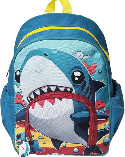 Kids Backpack for Boys and Girls, Kindergarten School Bag with Chest Strap (Blue Shark, 12 Inch)