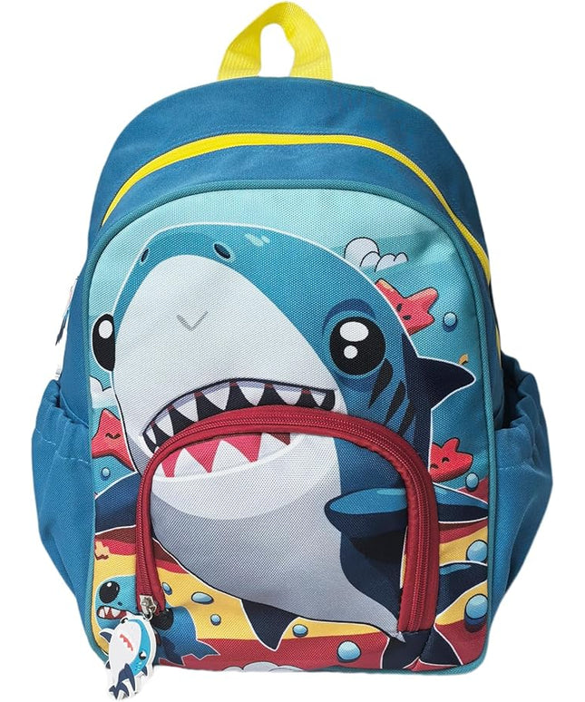 Kids Backpack for Boys and Girls, Kindergarten School Bag with Chest Strap (Blue Shark, 12 Inch)