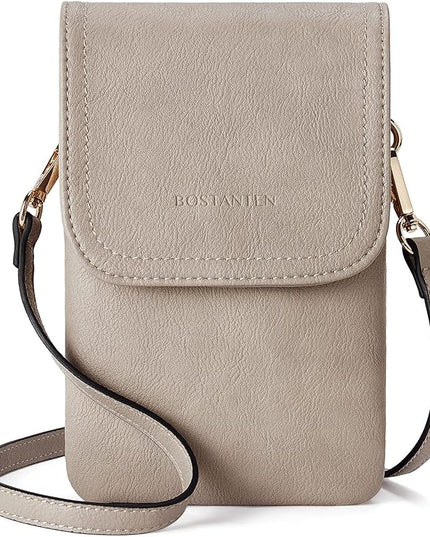 BOSTANTEN Vegan Leather Small Crossbody Bags for Women Designer Cell Phone Bag Wallet Purses Adjustable Strap