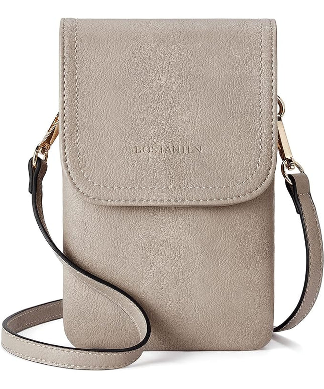 BOSTANTEN Vegan Leather Small Crossbody Bags for Women Designer Cell Phone Bag Wallet Purses Adjustable Strap