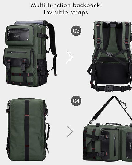 WITZMAN Carry On Travel Backpack for Men Duffle Bags Fit 17 Inch Laptop Airline Approved Laptop Backpack(B685 Army Green)