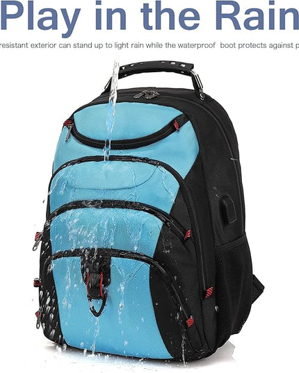 Boavan Laptop Backpack for men, 15.6 inch Laptop Bag with USB Port, Waterproof Travel Work Backpack Purse, Anti-Theft Teacher Nurse Doctor Casual Bookbags Office Business backpack，Sky Blue/Black