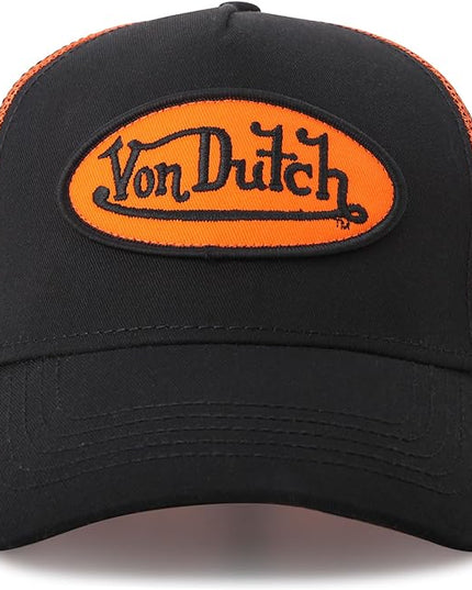 Von Dutch Unisex Trucker Hat - Curved Bill Mesh Back Retro Classic Adjustable Snapback Baseball Cap for Men and Women