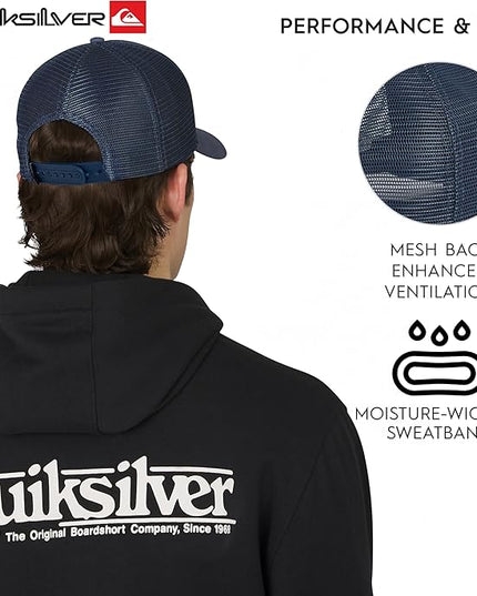 Quiksilver Men's Premium Cotton Adjustable Snap Back Logo Baseball Cap