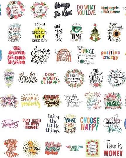 100pcs Inspirational Stickers, Motivational Quote Sticker for Water Bottle Adults Women Teen Boy Girl, Affirmation Stickers, Vinyl Positive Stickers Decals for Laptop Journal Computer Phone Case