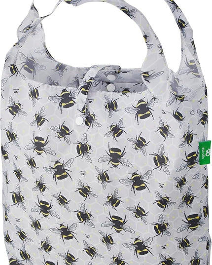 ECO CHIC Foldable Reusable Grocery Bags - Lightweight, Recycled & Reusable Shopping Bag - Waterproof Packable Tote