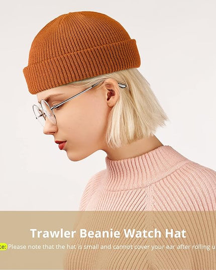 SATINIOR Trawler Beanie Watch Hat Roll-up Edge Skullcap Fisherman Beanie for Women Men