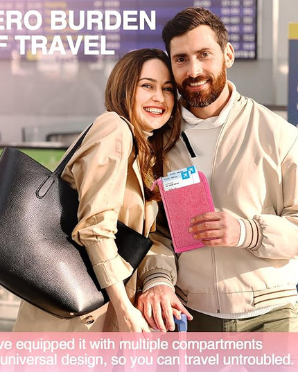 Passport Holder for Travel, Women Rfid Blocking Passport Wallet, Travel Essentials Premium Wallets, Waterproof Passport Holders Bag for Men Traveling, Travel Document Organizer Credit Cards Case