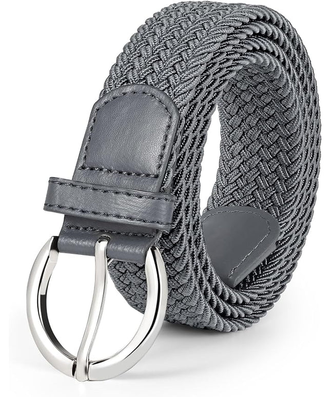 JASGOOD Women Men Braided Woven Elastic Stretch Belt Golf Canvas Casual Belt for Jeans Pants