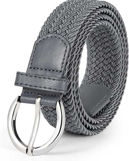 JASGOOD Women Men Braided Woven Elastic Stretch Belt Golf Canvas Casual Belt for Jeans Pants