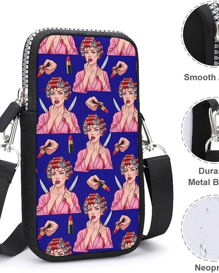 Unisex Small Crossbody Bags, Women Men Portable Adjustable Crossbody Phone Wallet Pouch