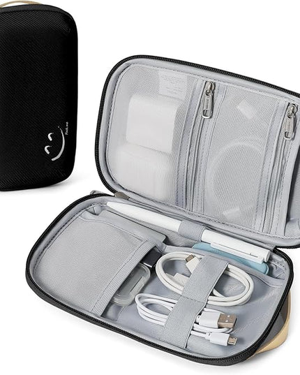 Travelkin Travel Cord Organizer, Small Electronic Organizer Travel Case, Cable Organizer Bag For Cords,Chargers Phone, Sd Card,Usbs (Black)