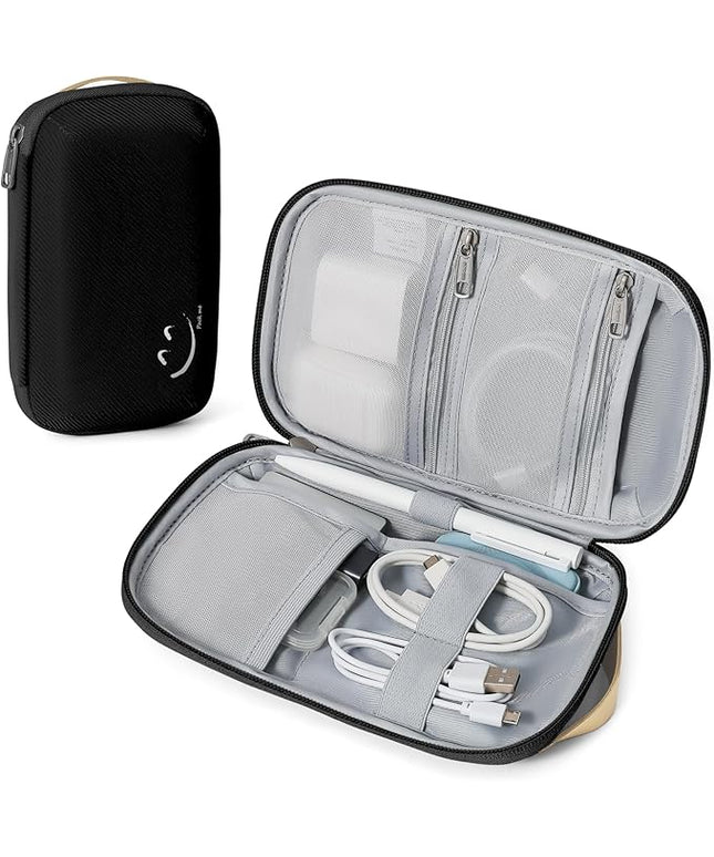Travelkin Travel Cord Organizer, Small Electronic Organizer Travel Case, Cable Organizer Bag For Cords,Chargers Phone, Sd Card,Usbs (Black)