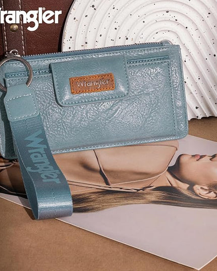 X Wrangler Wristlet Wallet Large Clutch Women's Wallets Rfid Card Cases & Money Organizers with Coin Purse and Smooth Zipper