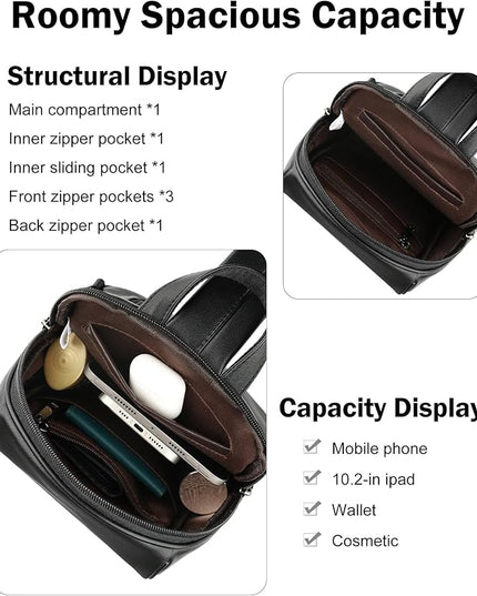 FADEON Sling Bag for Women Crossbody Purse Sling Bags, Designer Sling Purses Medium Travel Multi-Pocket Sling Backpack