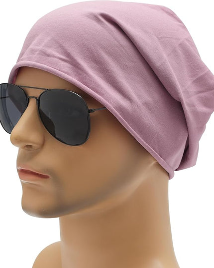 ZLYC Cotton Thin Slouchy Beanie Hat for Men Women Fashion Soft Stretch Knit Skull Cap