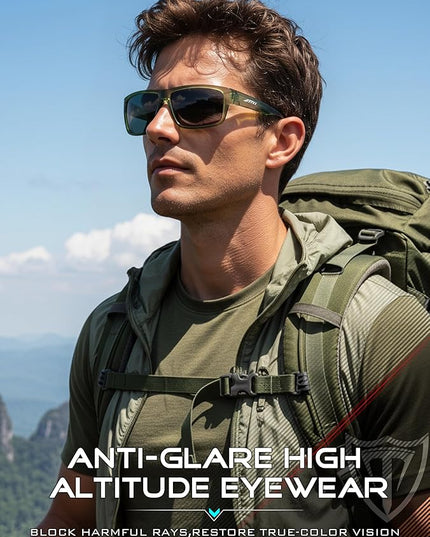ATTCL Polarized Sunglasses Men for Fishing: UV Protection Lightweight TR90 Sports Wrap Sun Glasses Driving Golf Running